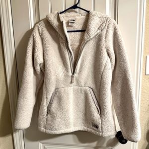 Women’s North Face Campshire Kagaroo Pouch Half Zip Pullover Sherpa Hoodie Sz S